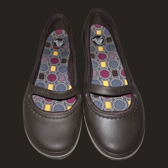 Crocs Women's Crocband Flats Mary Jane Slip On Croclite Brown Size 7 - Picture 3 of 7